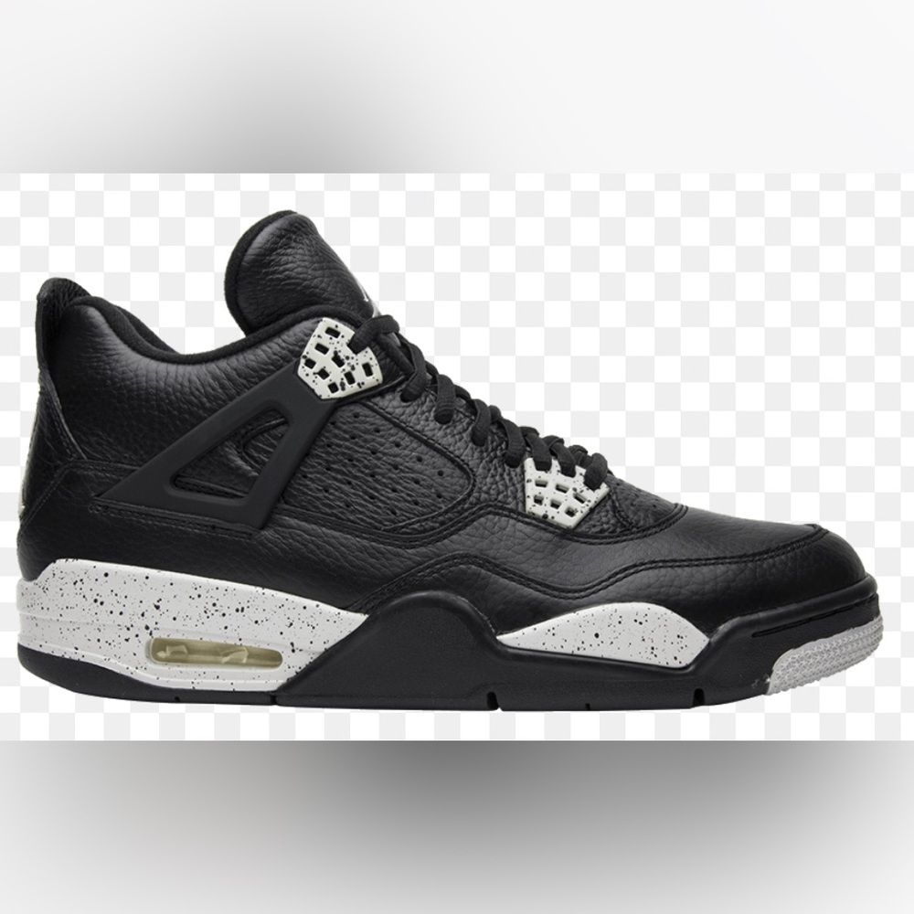 Nike Air Jordan 4 Retro LS Oreo 2015 Black Leather Grey Cement Mens Size 11